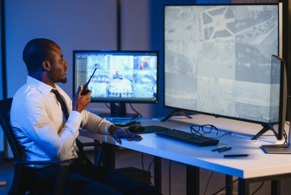 beveiliger aan het werk